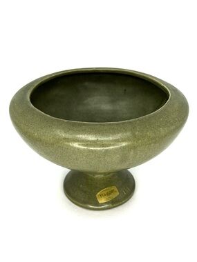 Haeger Pedestal Plater Avacado Green Console Vase MidCentury Modern MCM mcm EUC
